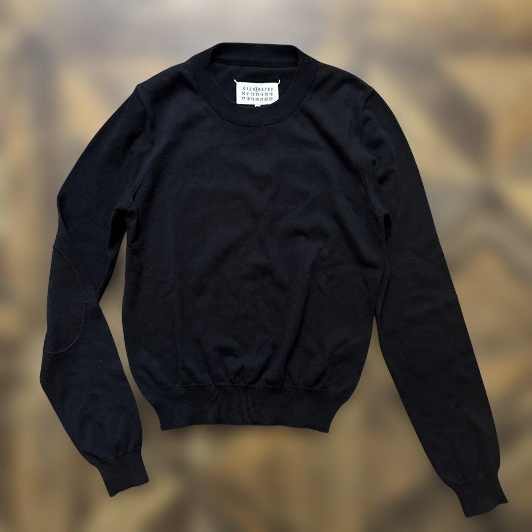 メゾンマルジェラ エルボーパッチ コットンニットS ブラック　2020年