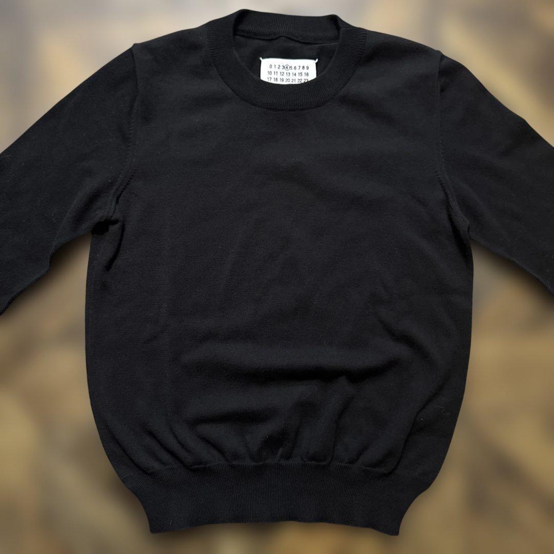 メゾンマルジェラ エルボーパッチ コットンニットS ブラック　2020年