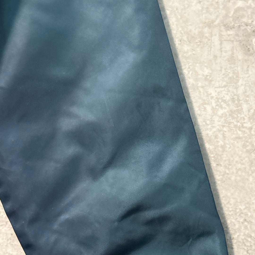 schott ナイロンコーチジャケット バックプリント ピンスト ネイビー M