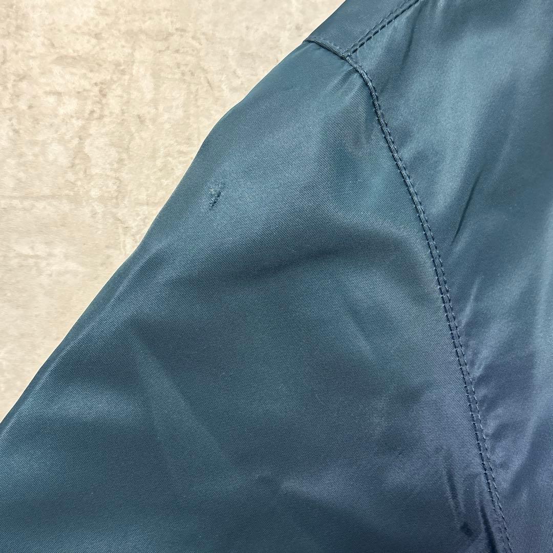 schott ナイロンコーチジャケット バックプリント ピンスト ネイビー M