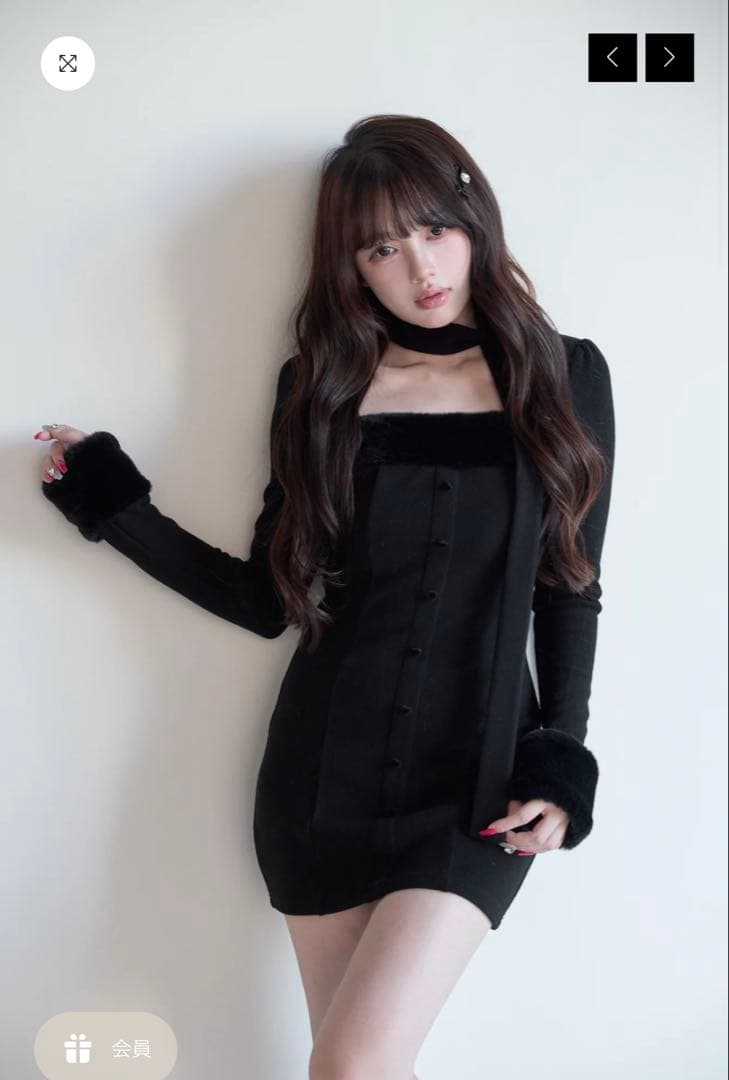 マフラー付きファーカットワンピ bunnylis