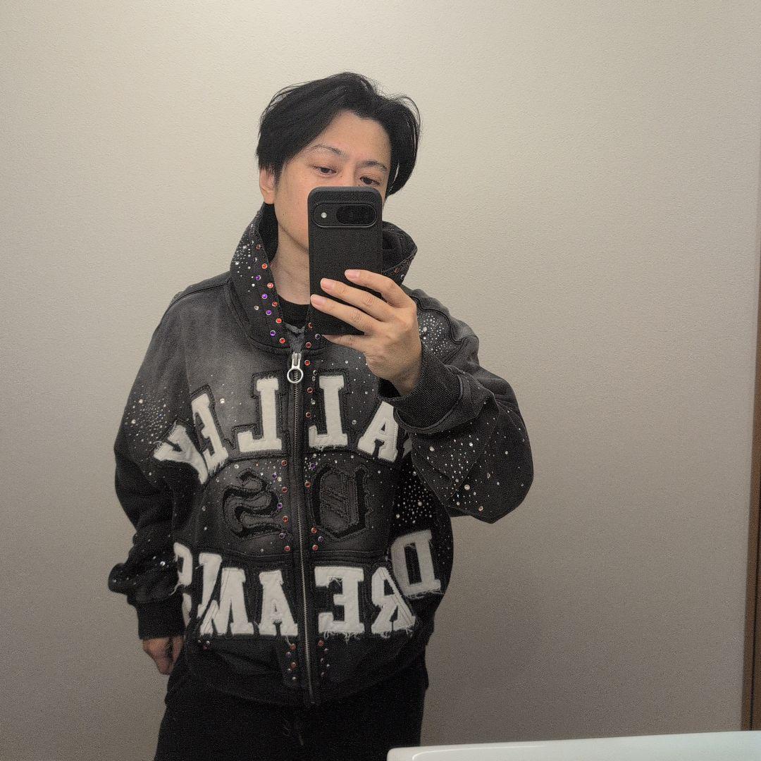 VALE FOREVER CLASSICO ZIP UP ストーン刺繍 XL 黒