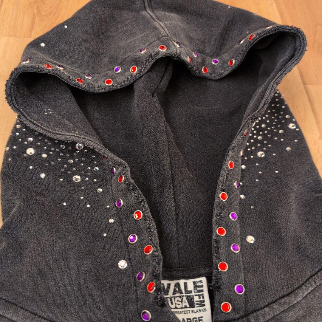 VALE FOREVER CLASSICO ZIP UP ストーン刺繍 XL 黒