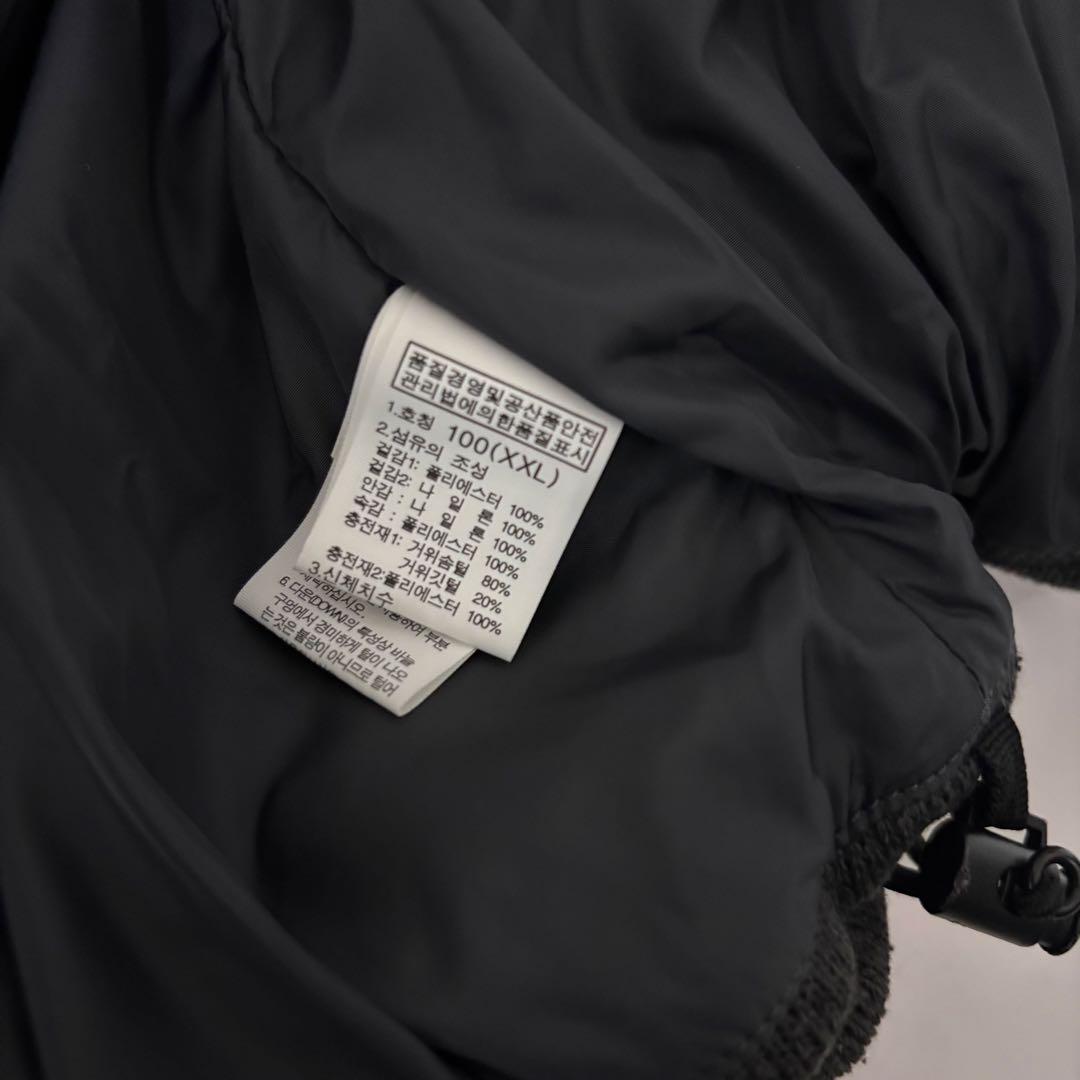 ☆人気　ノースフェイス　ニット　ダウンベスト　ブラック×グレー　レディースXXL