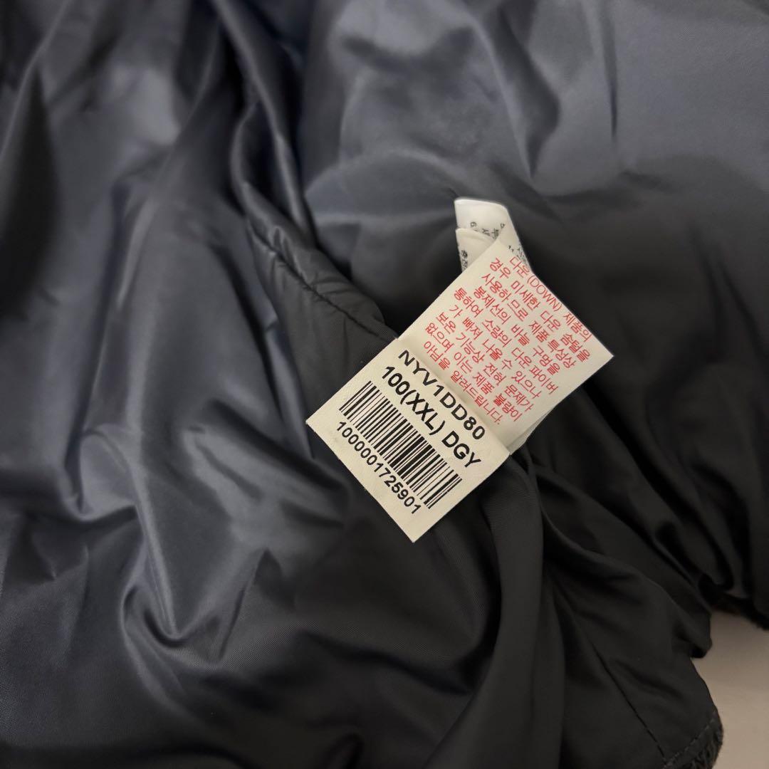 ☆人気　ノースフェイス　ニット　ダウンベスト　ブラック×グレー　レディースXXL