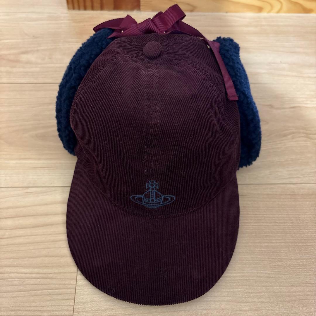 新品☆Vivienne Westwood 耳あて　ボア　ゴーデュロイ　キャップ