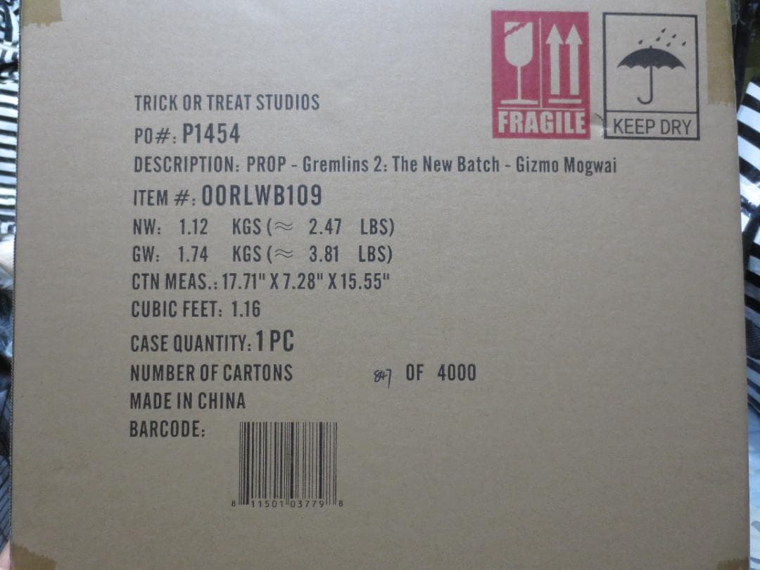 新品正規品　限定品　グレムリン2 新・種・誕・生/ ギズモ パペット レプリカ