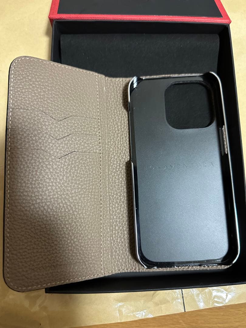 手帳型 iPhoneケース レザー風 ブラウン カードポケット付き