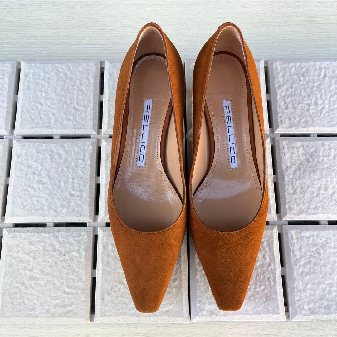 37 PELLICO パンプス　ブラウン　スエード　ローヒール　24