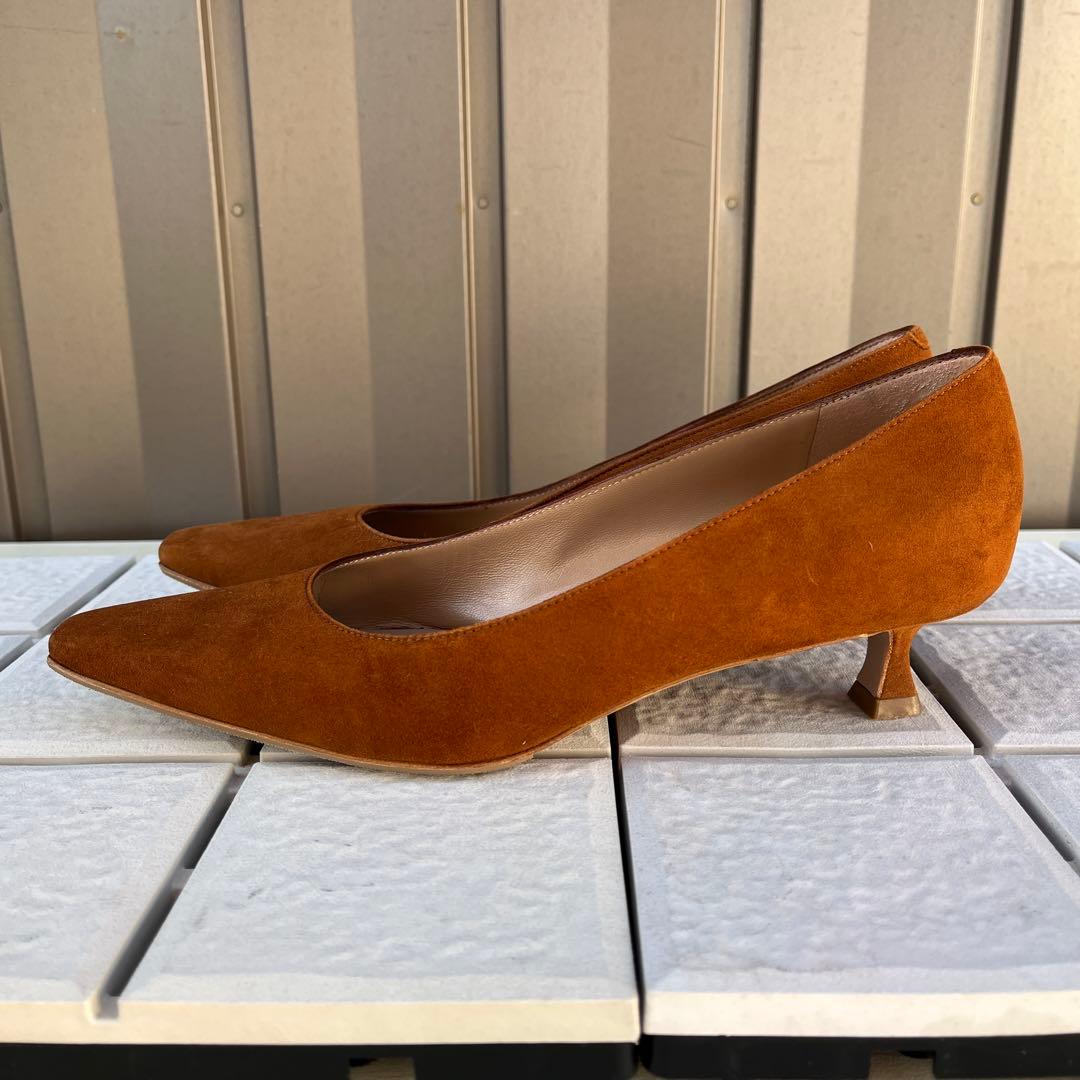 37 PELLICO パンプス　ブラウン　スエード　ローヒール　24