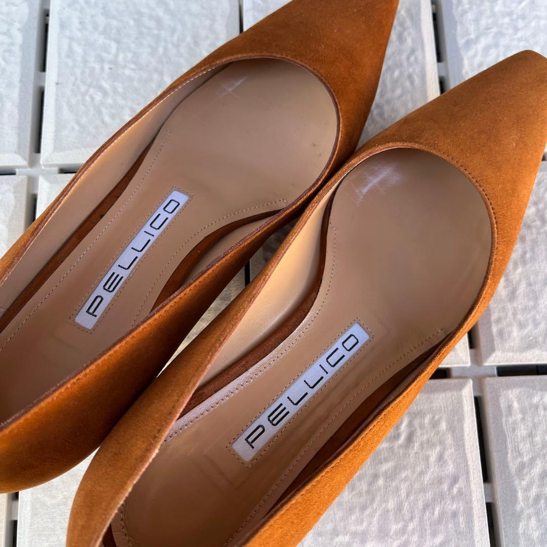 37 PELLICO パンプス　ブラウン　スエード　ローヒール　24