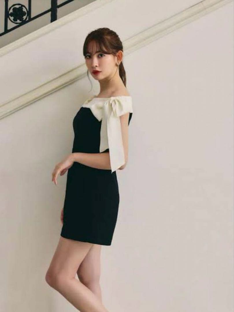 herlipto ハーリップトゥ Two-Tone Ribbon Romper