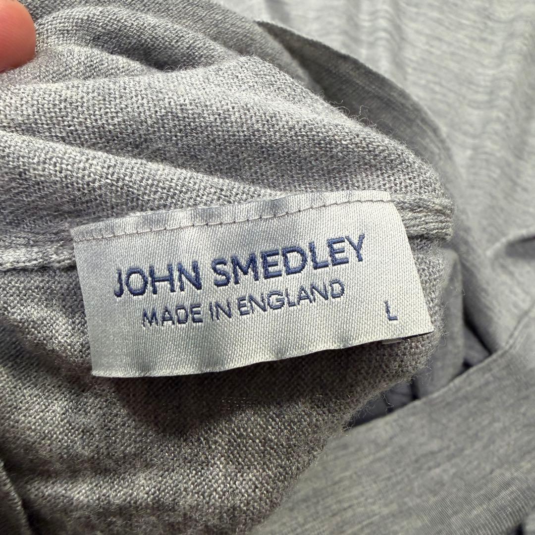 ジョンスメドレー　モックネックニット　Lサイズ　グレー　ウール
