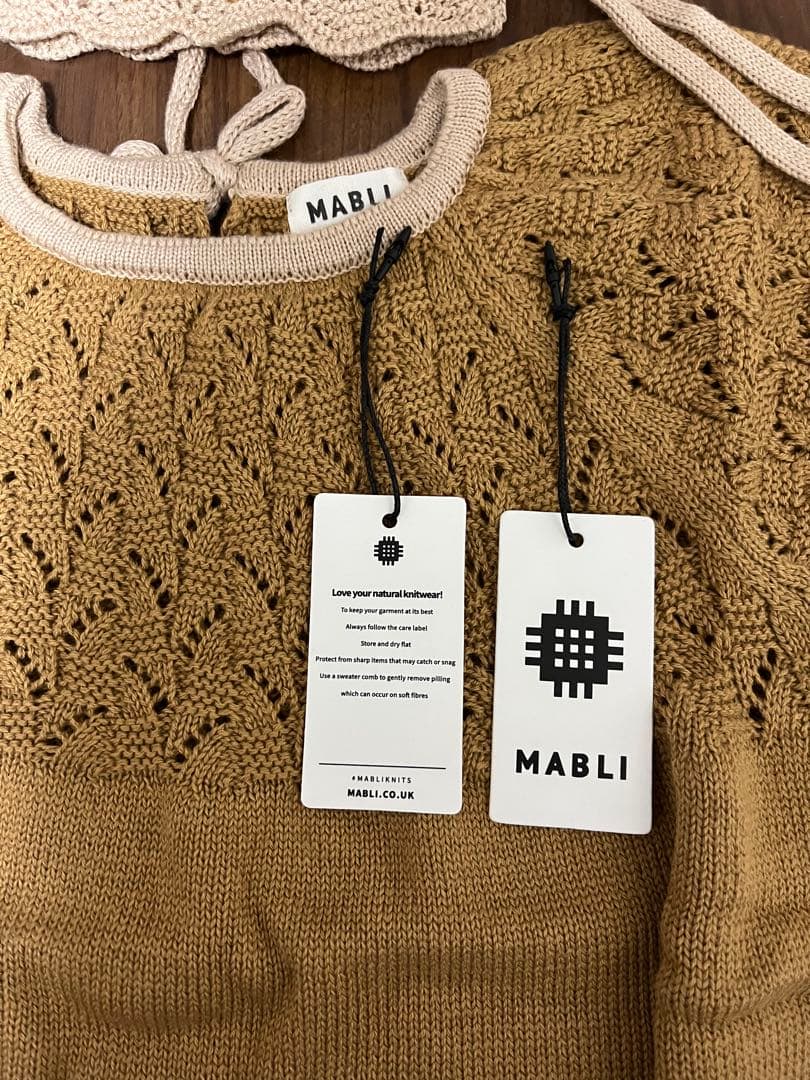 MABLI 小人 ロンパース ボンネット18m ブラウン 2025SS マブリ