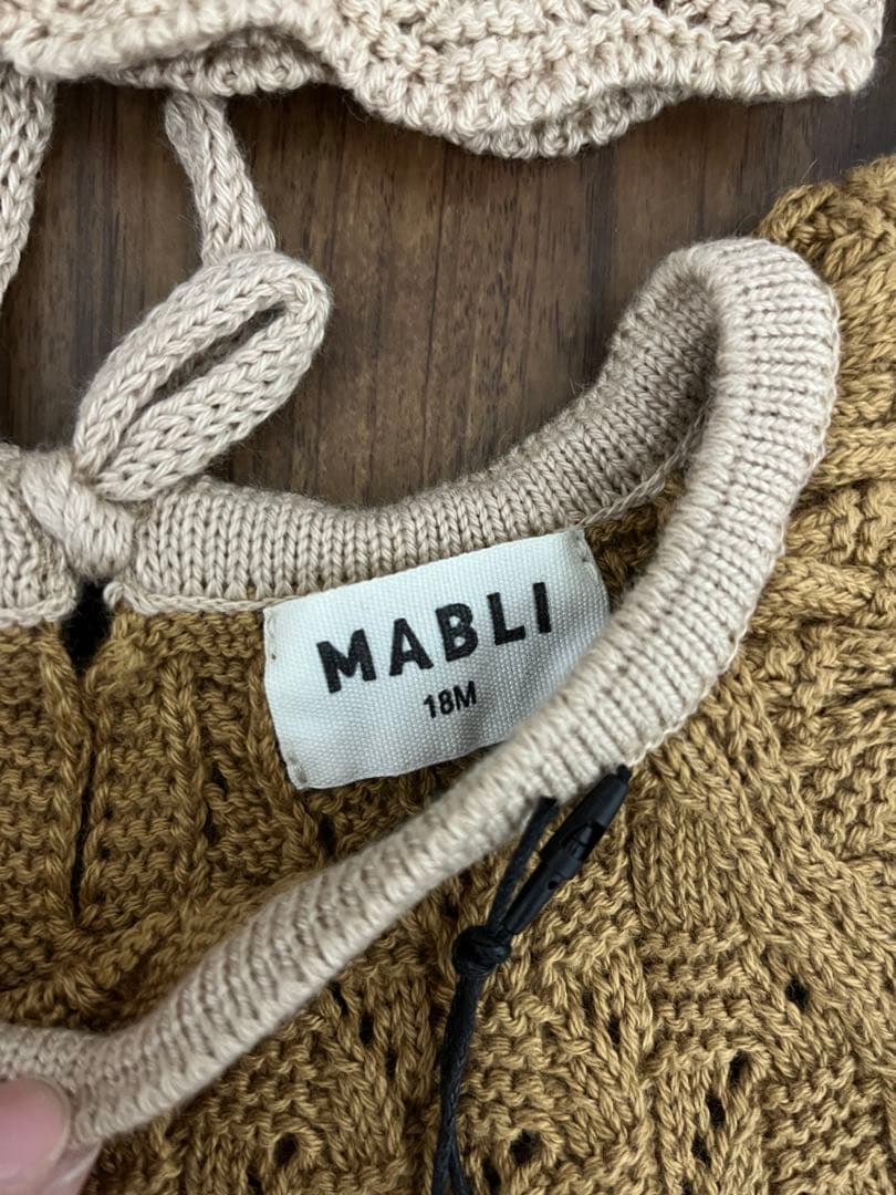 MABLI 小人 ロンパース ボンネット18m ブラウン 2025SS マブリ