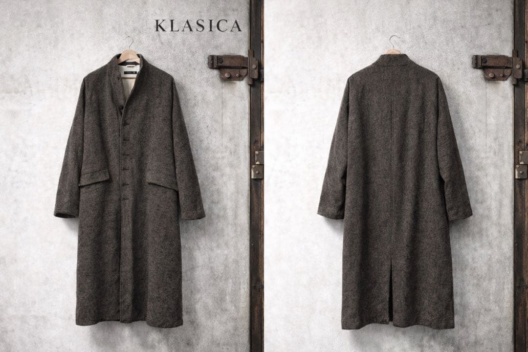 祝日限定価格】ウール ロングコート／スタンドカラーコート