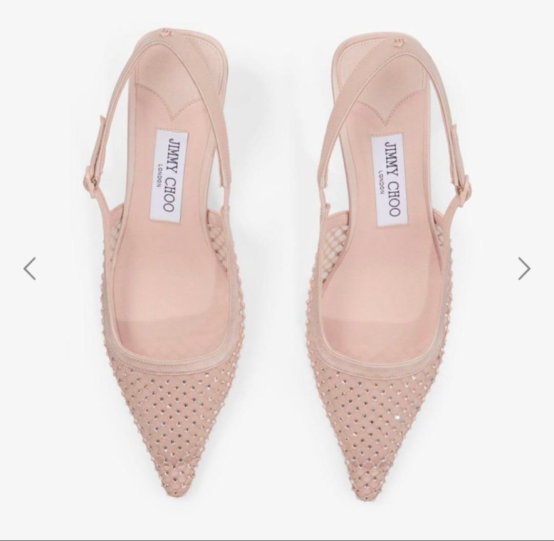 ◆美品◆ジミーチュウJIMMY CHOOアメルメッシュパンプスローヒール22万円