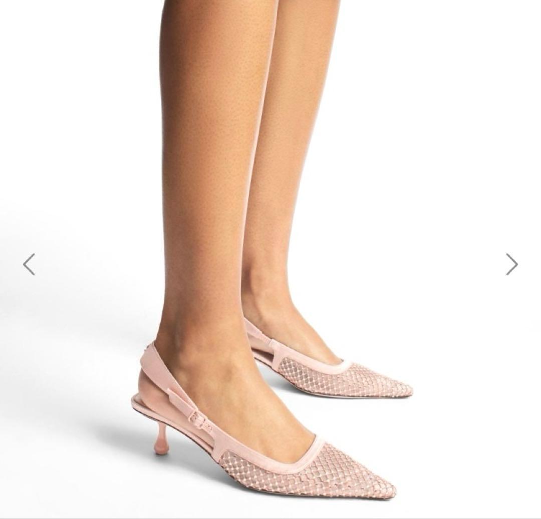 ◆美品◆ジミーチュウJIMMY CHOOアメルメッシュパンプスローヒール22万円