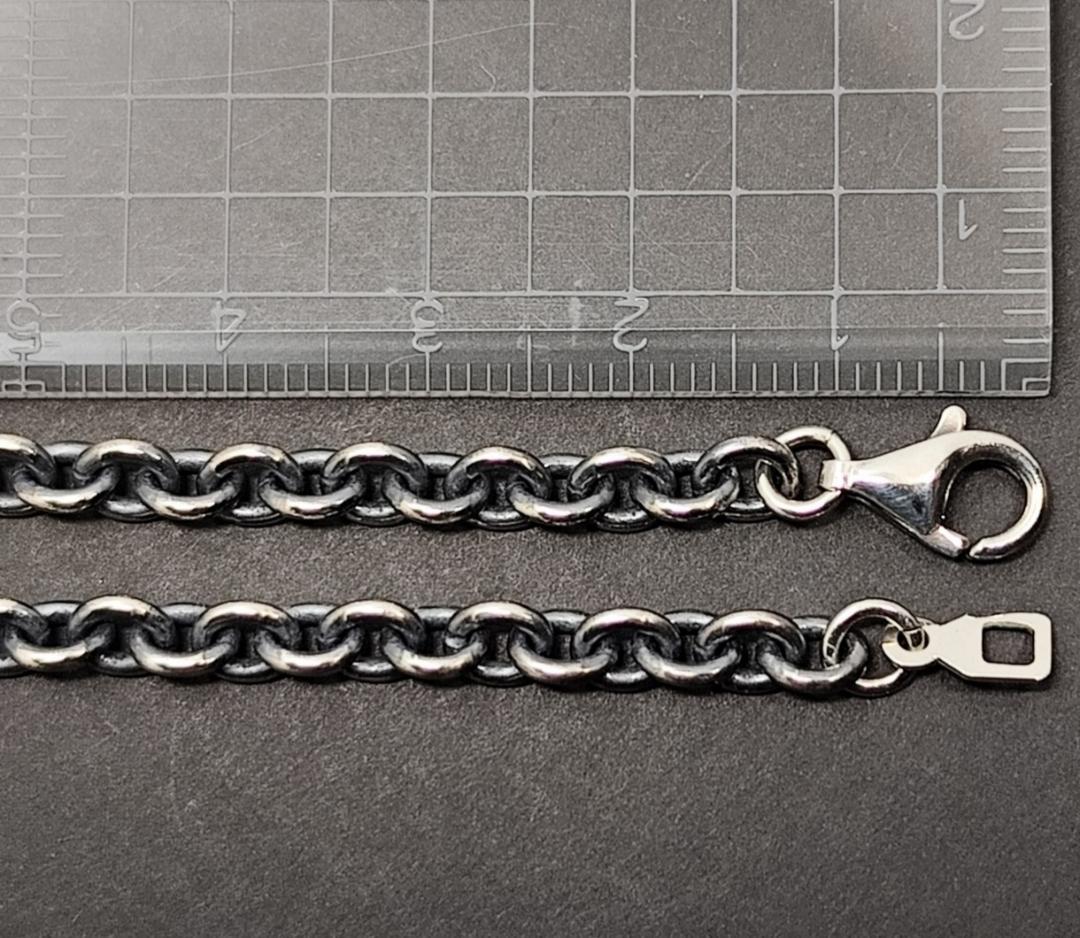 SILVER925 丸小豆チェーン(太)線径1.2 幅4.5-㎜ 全長45cm