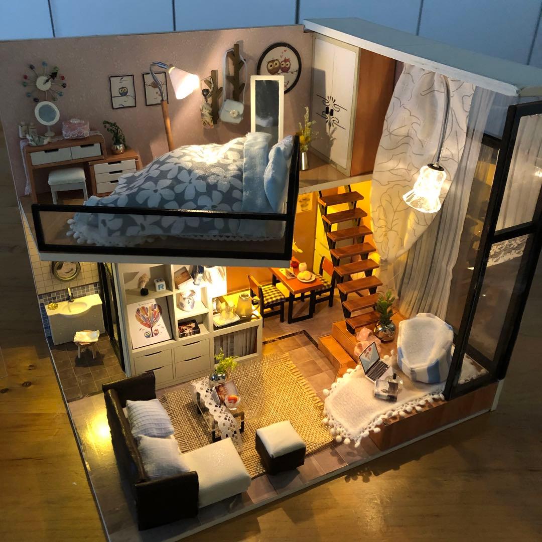 ミニチュアドールハウス　完成品　北欧風ハウス❤︎