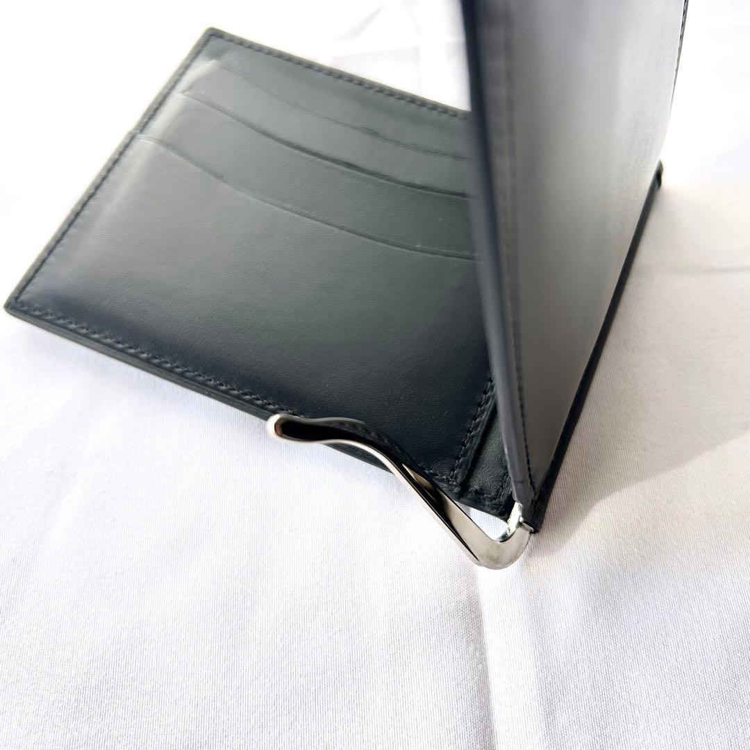 良品　ベルルッティ　カリグラフィ　レザー　マネークリップ　二つ折り財布　グレー系