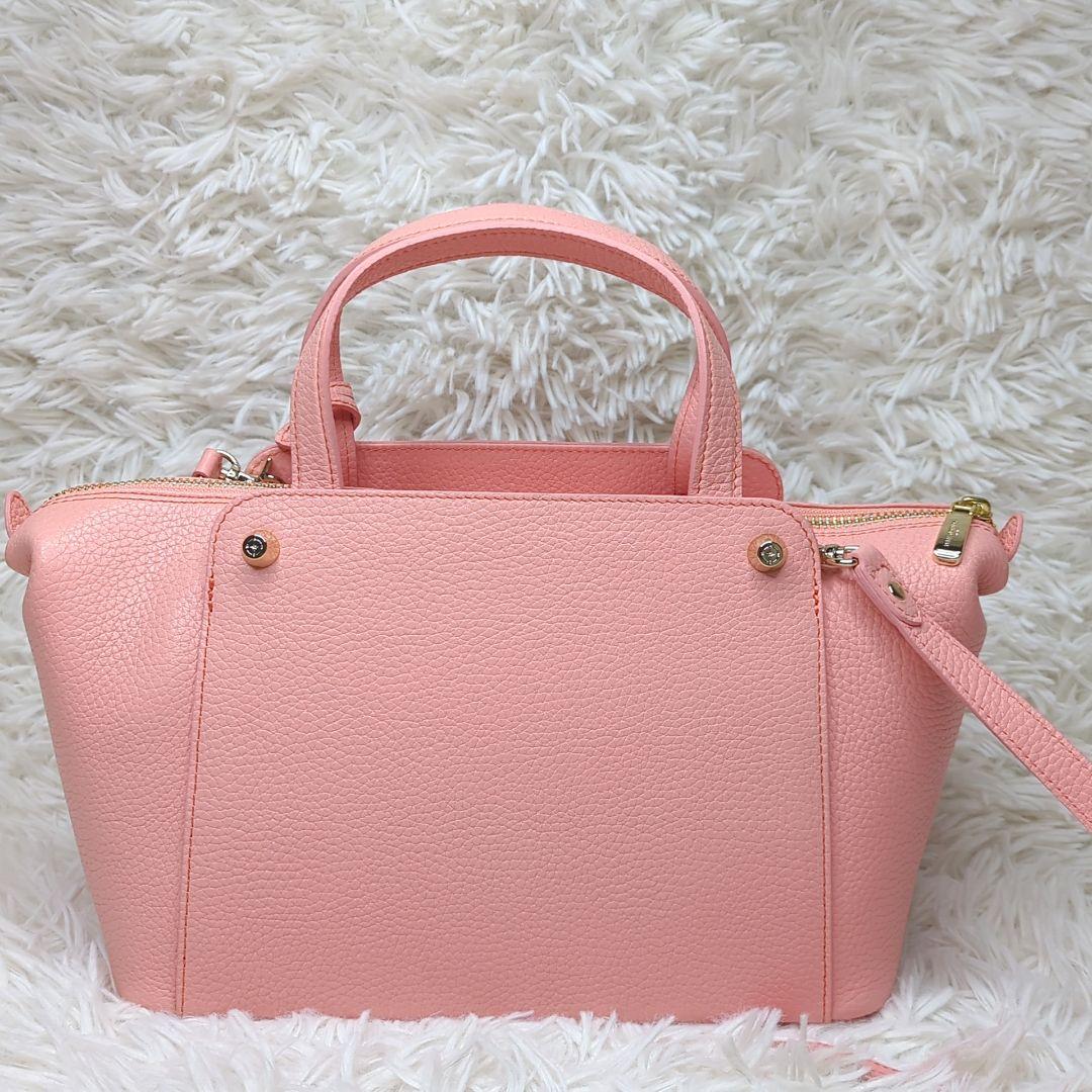 極美品✨ペッレモルビダ ミニボストン シボ革 ピンク 2way ゴールド金具