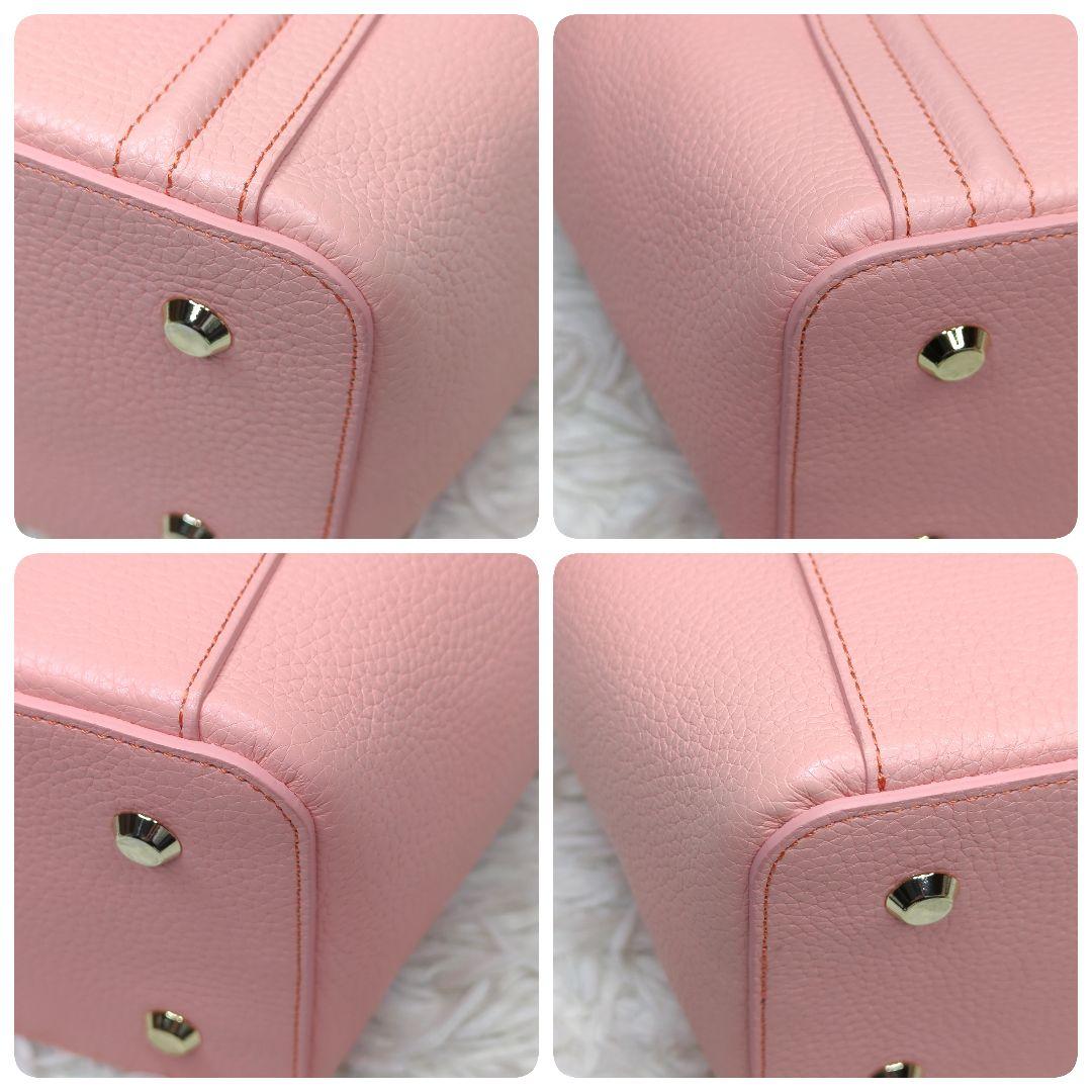 極美品✨ペッレモルビダ ミニボストン シボ革 ピンク 2way ゴールド金具