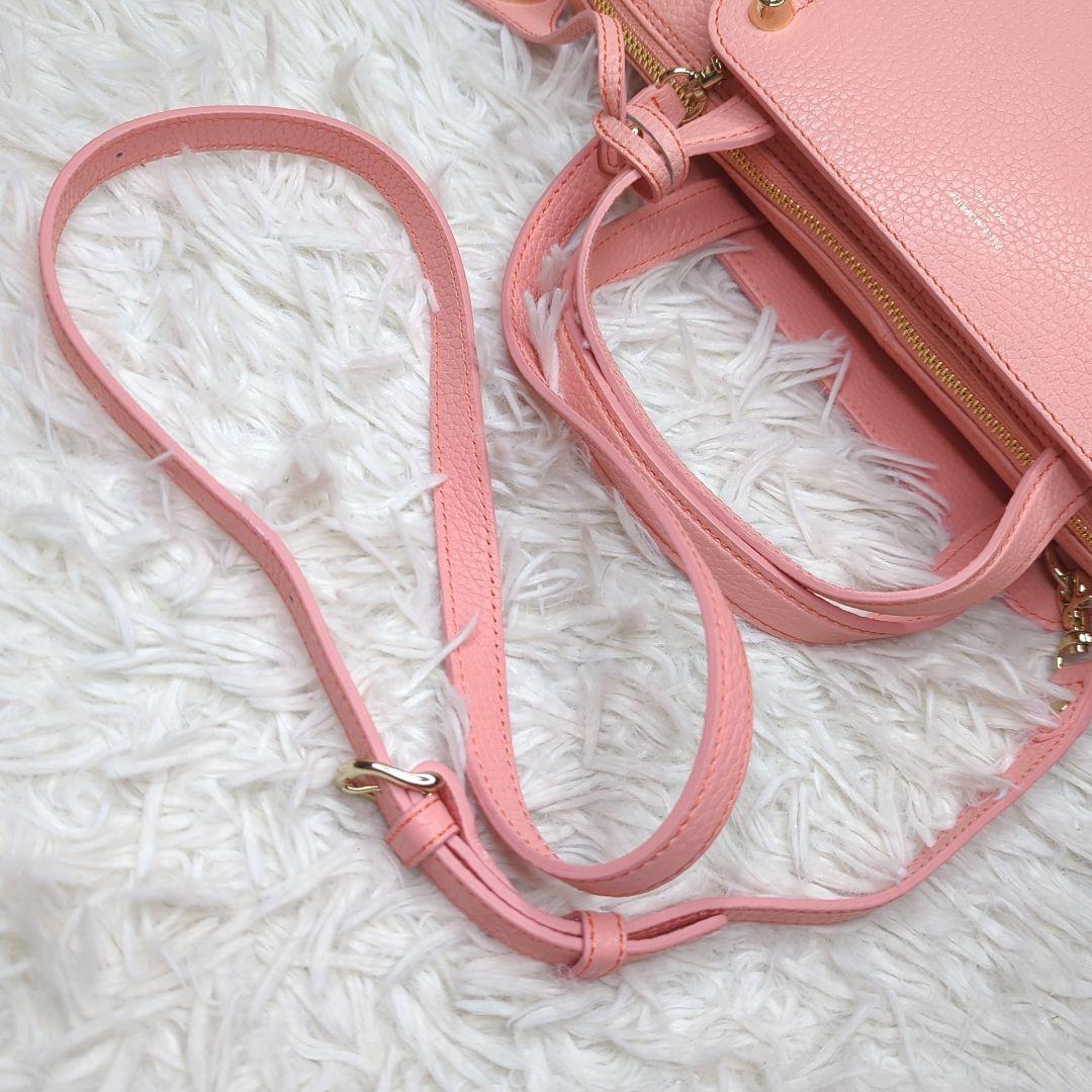 極美品✨ペッレモルビダ ミニボストン シボ革 ピンク 2way ゴールド金具