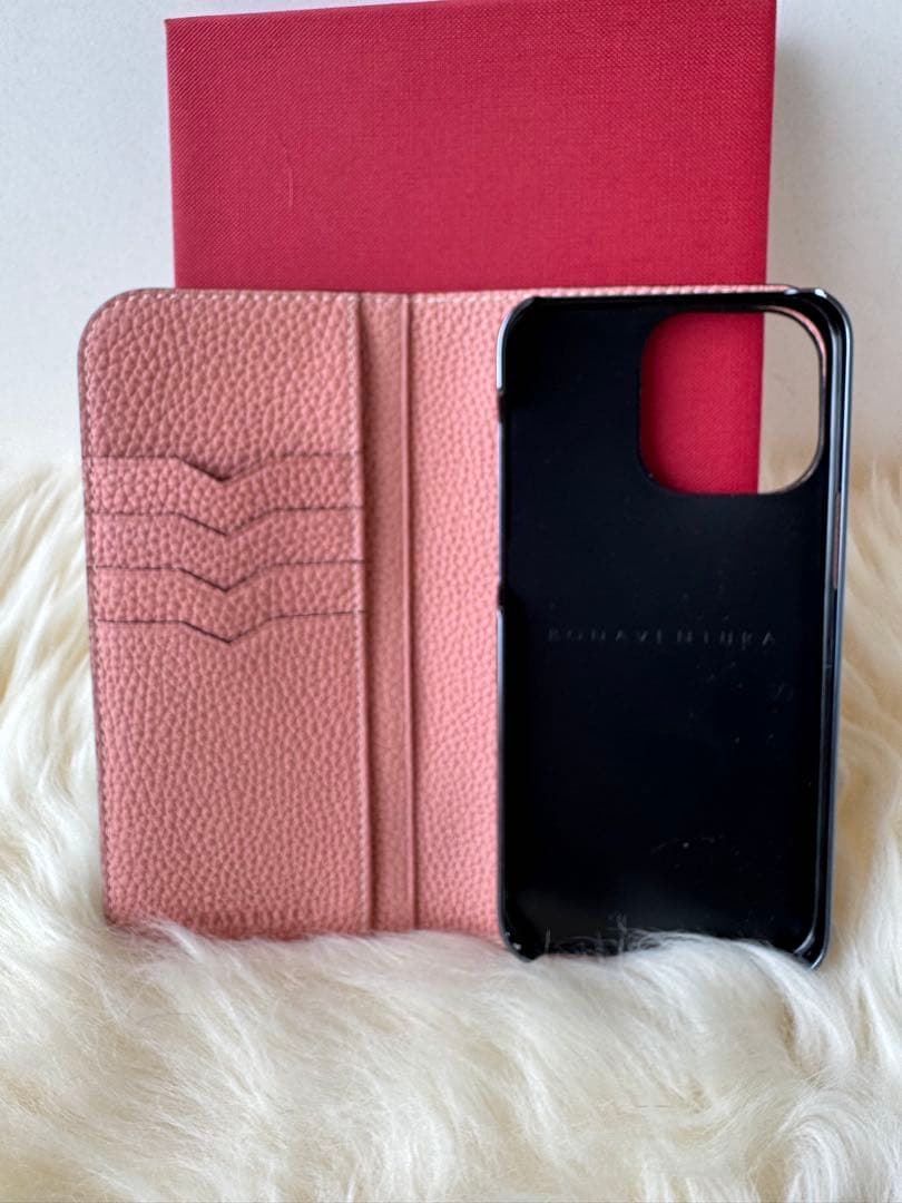 ボナベンチュラ iPhone 15 Pro Max シュリンクレザー　手帳型