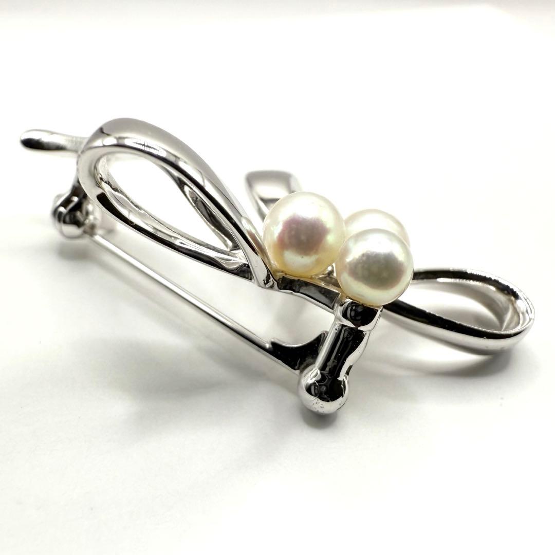 MIKIMOTO ミキモト　リボン　ベビーパール　ブローチ　SV フォーマル