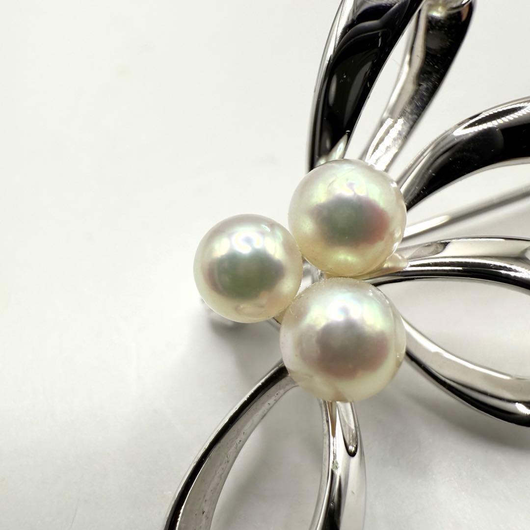 MIKIMOTO ミキモト　リボン　ベビーパール　ブローチ　SV フォーマル