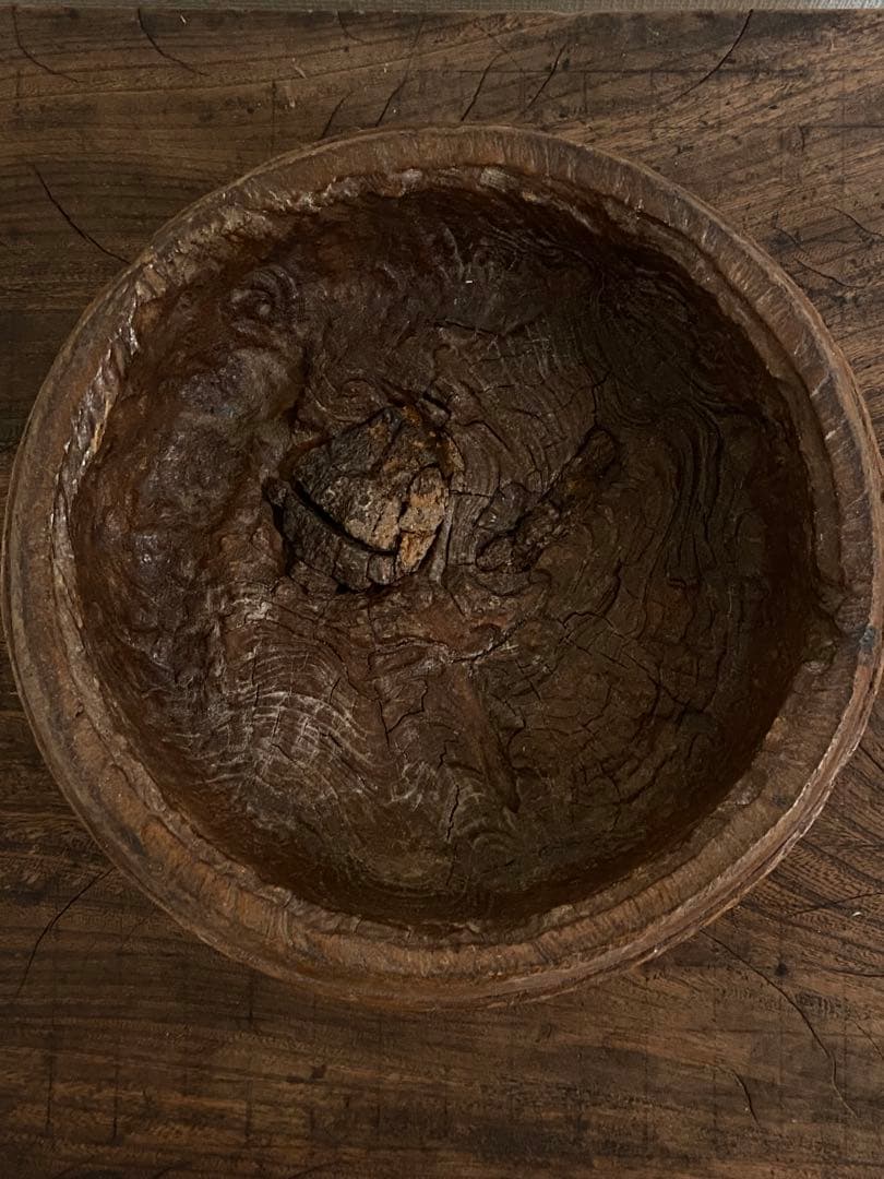 1930年代 アフリカ古木 削り出し特大ボウル 古道具坂田