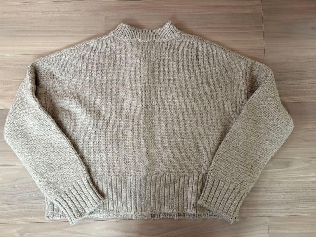 seventen フラワー刺繍ニットカーディガン(ベージュ)