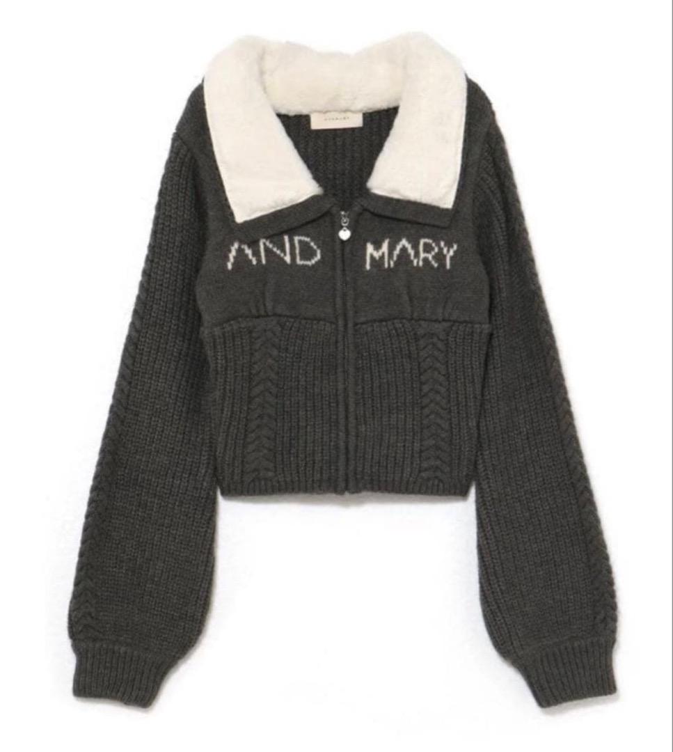ジャケット・アウター Mary logo zip tops ANDMARY