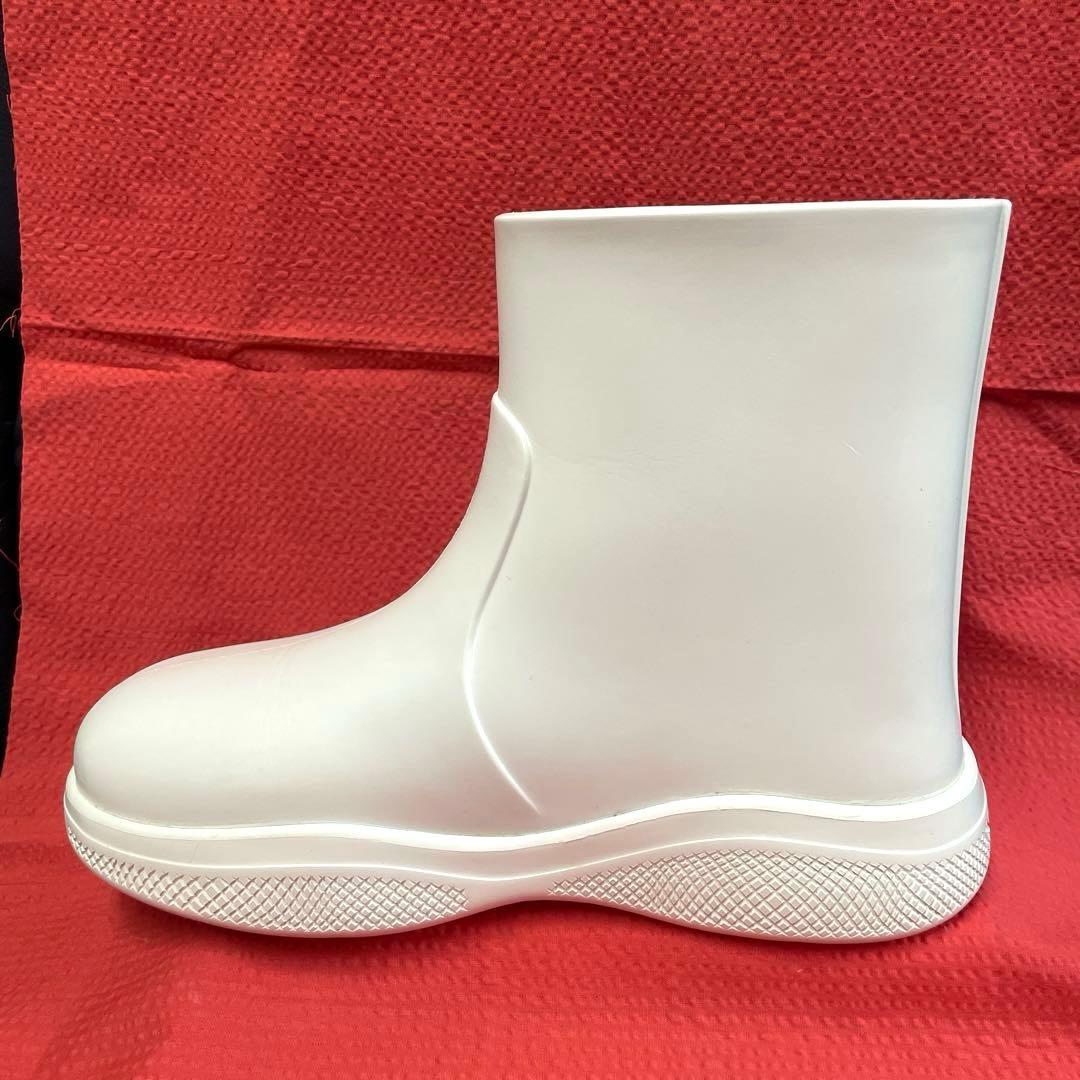 PRADA プラダ ラバーブーツ 白36(23〜23.5)レインブーツ シューズ