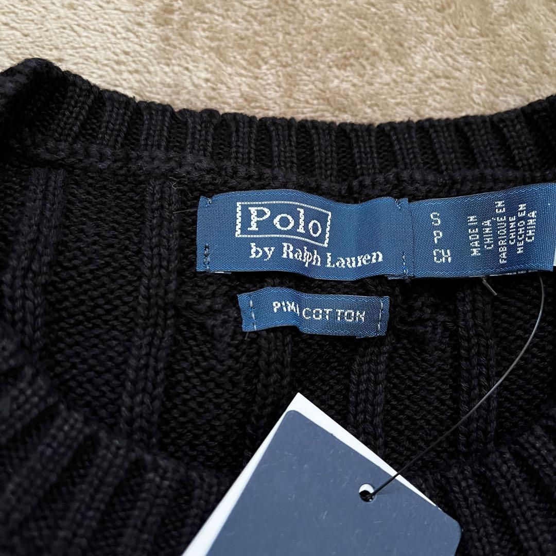 新品タグ付Polo by Ralph Lauren 黒 ケーブルニット Ｓ