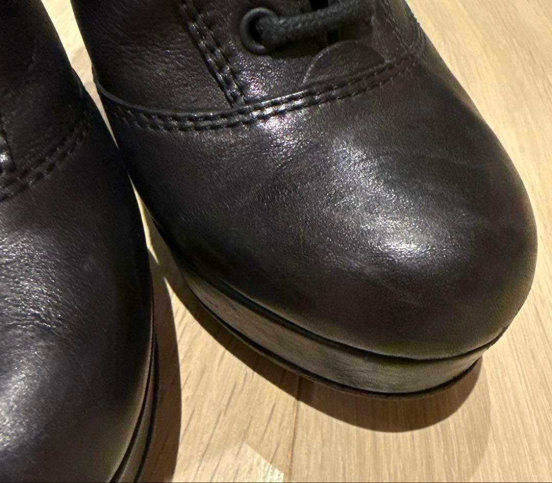 GUCCI レディース　ショートブーツ　レザー&ニット　ブラック　36.5