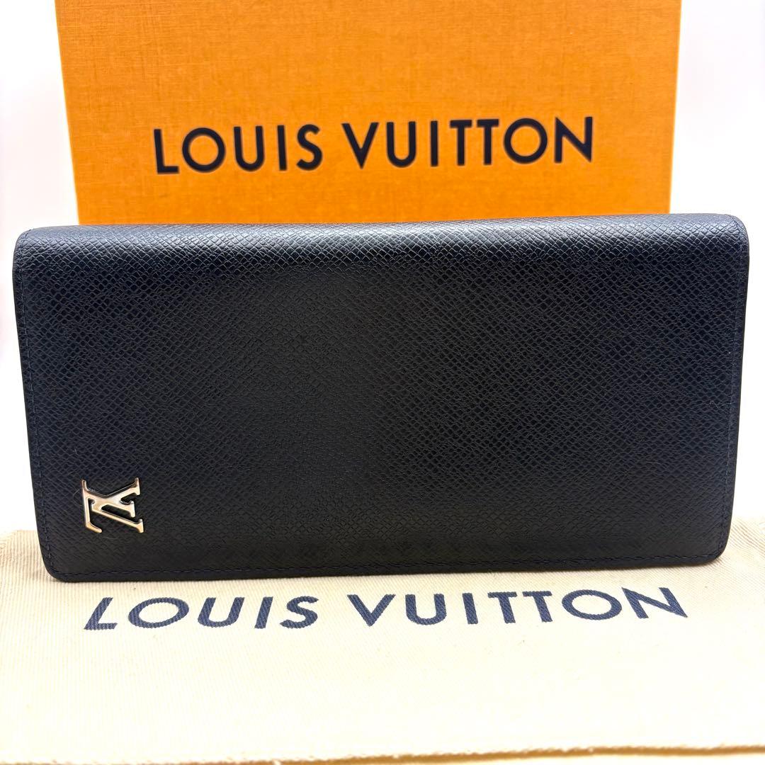 【新型】ルイヴィトン タイガ ポルトフォイユブラザNM ネイビー メタリック