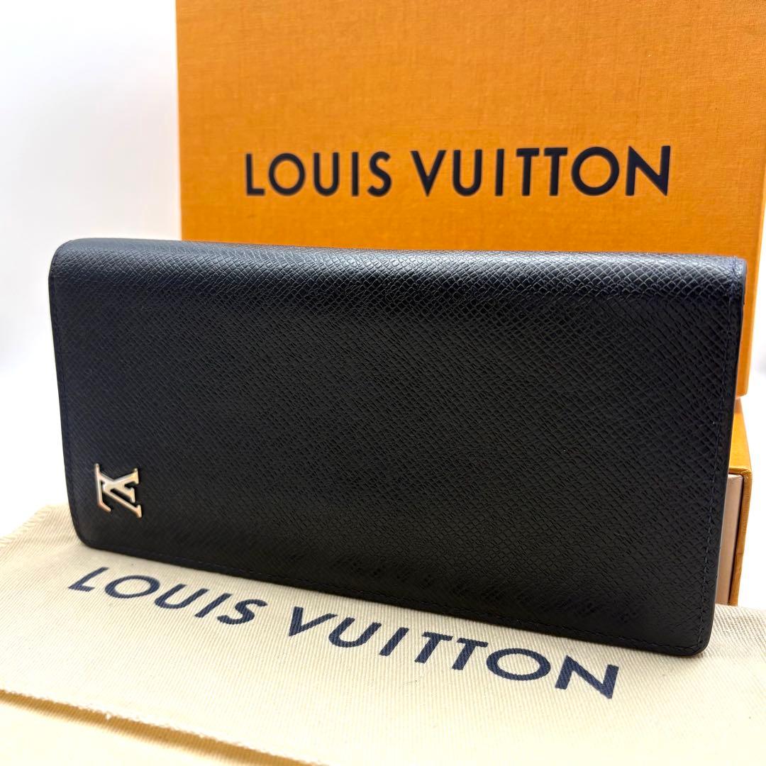 【新型】ルイヴィトン タイガ ポルトフォイユブラザNM ネイビー メタリック
