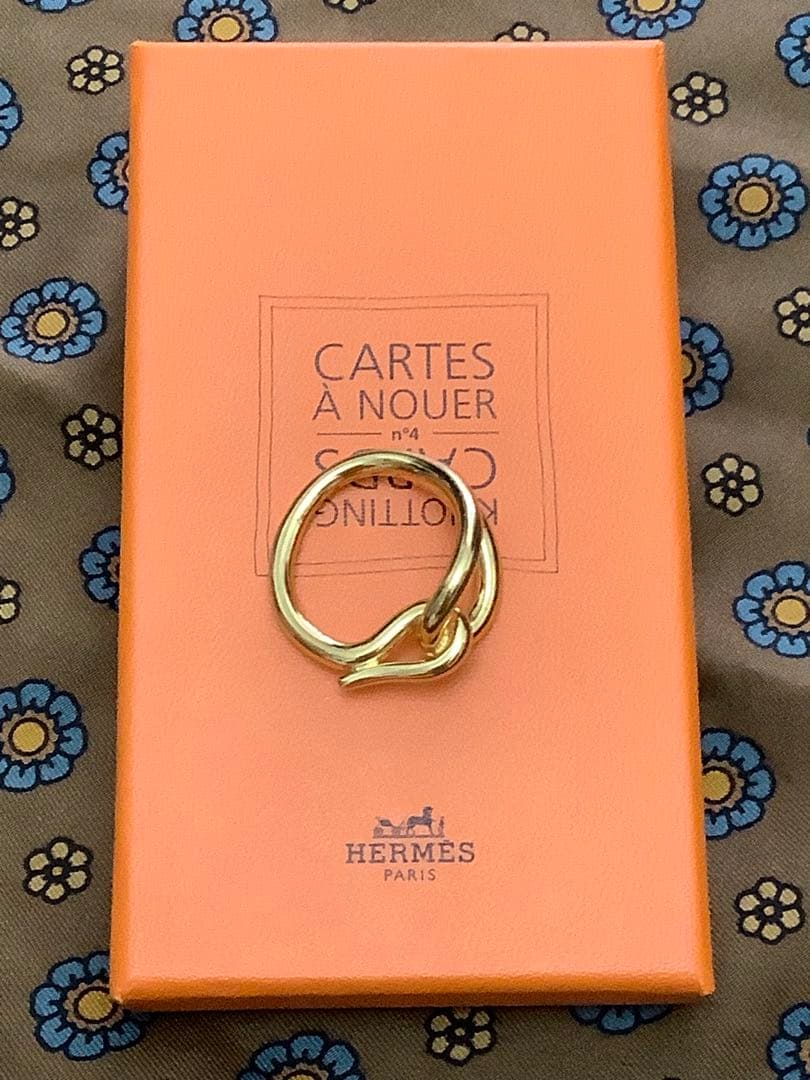【美品】HERMES エルメス スカーフリング 《ジャンボ》ゴールド