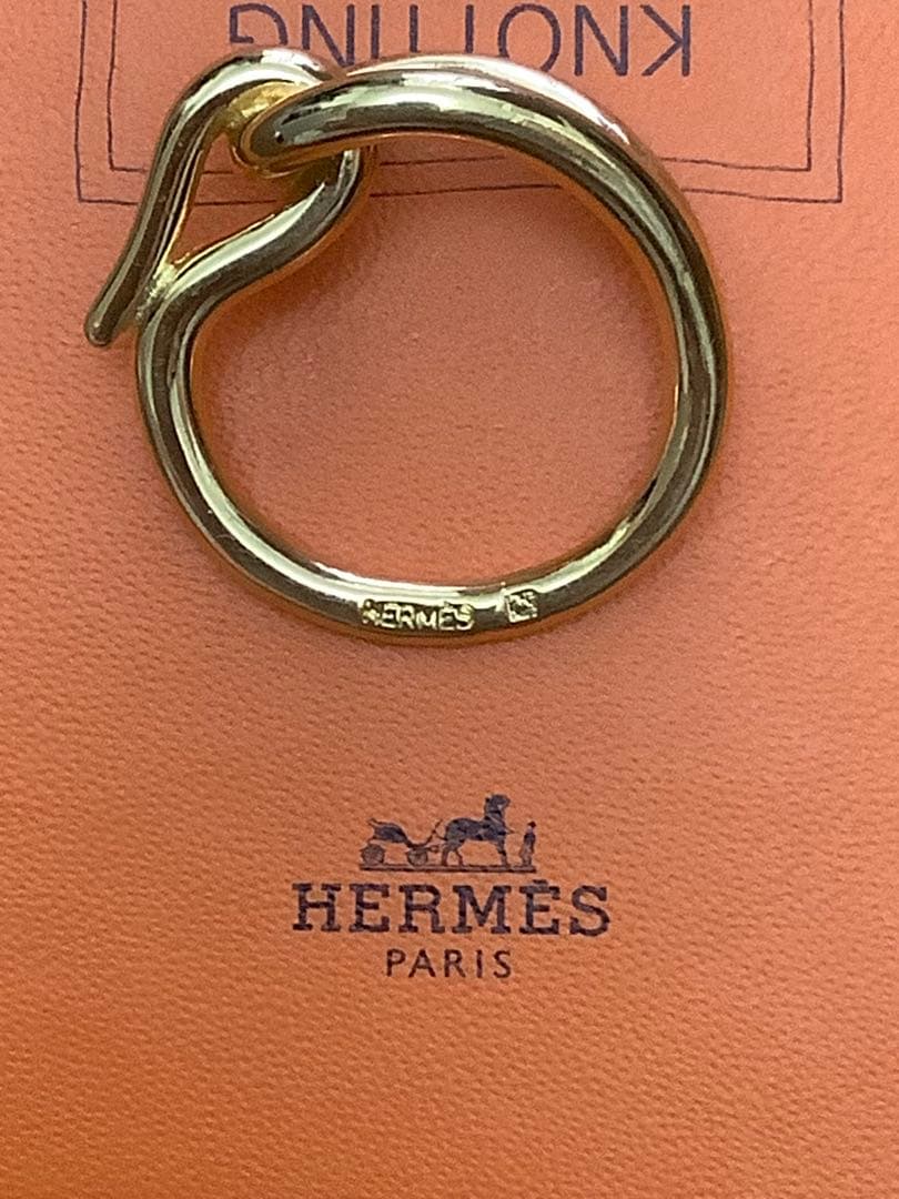 【美品】HERMES エルメス スカーフリング 《ジャンボ》ゴールド