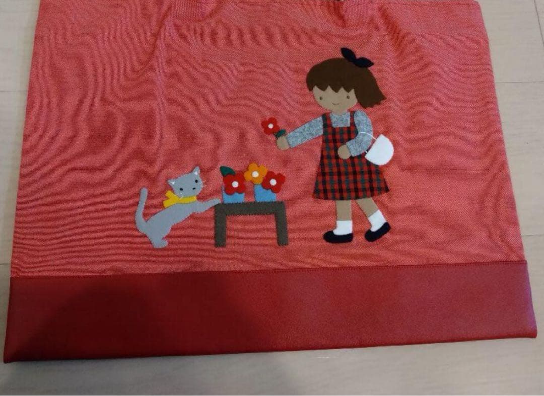 ファミリア　デニムバッグ お花屋さん　2017年AW 手刺繍　ねこ