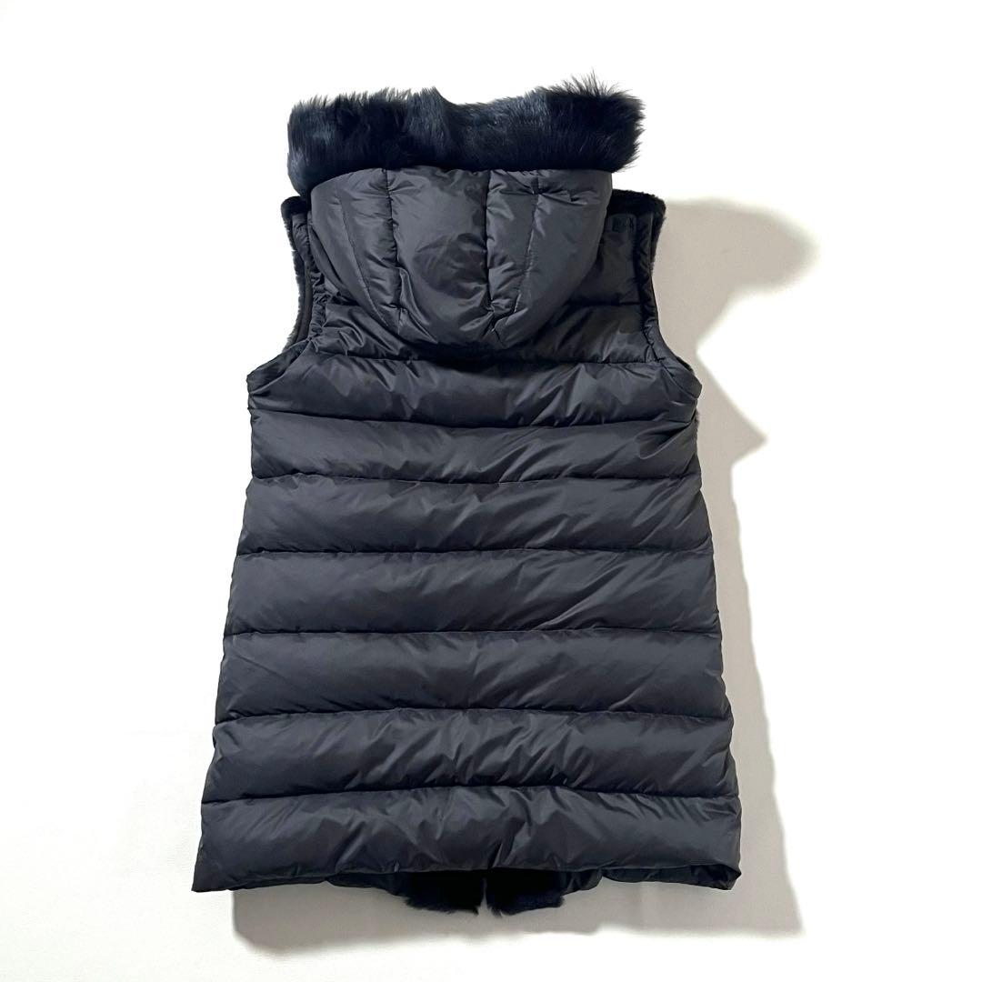 【美品】エンメティ　ステファニー ダウン ベスト　ジレ　ムートン ファー　フード