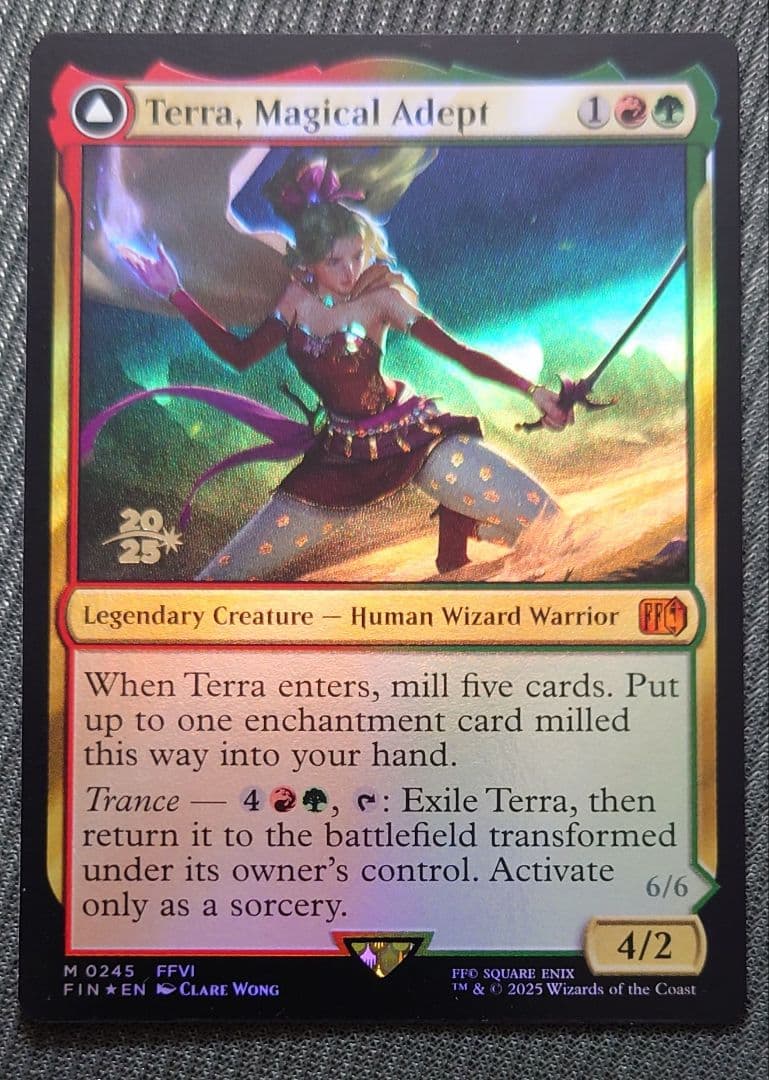 mtg 稀少エラー 反転ホロ 魔導戦士ティナ 金箔 プレリリース プロモ fin