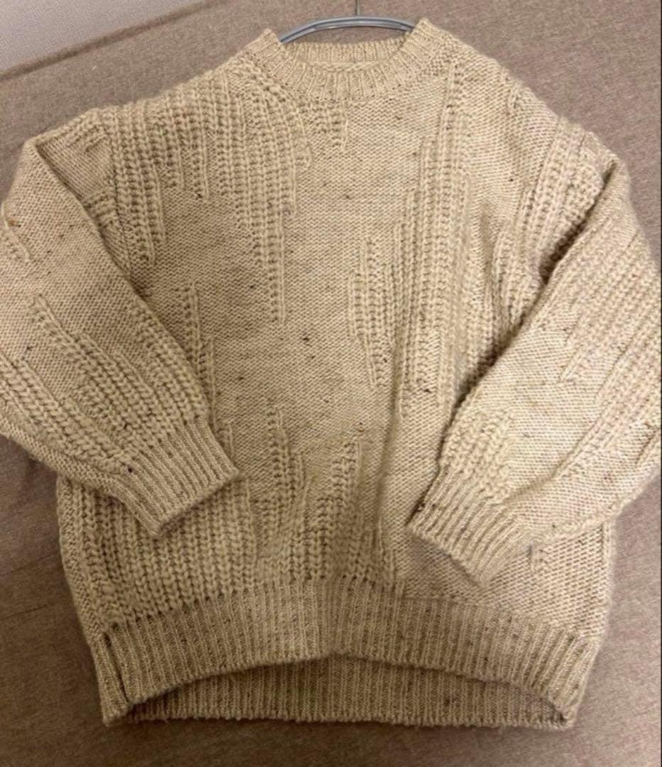 トップス YOKE IRREGULAR KNITTED CREWNECK SWEATER