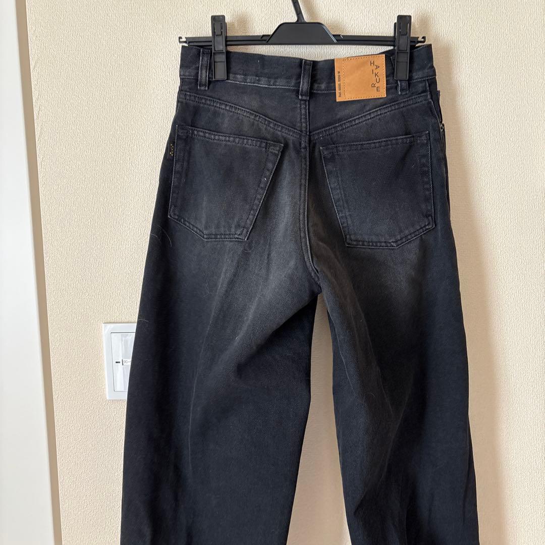HAIKURE ブラックデニムパンツ ハイウエスト