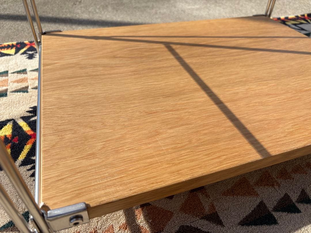 【中古・美品】無印良品 ステンレスユニットシェルフ　オーク材棚セット　小