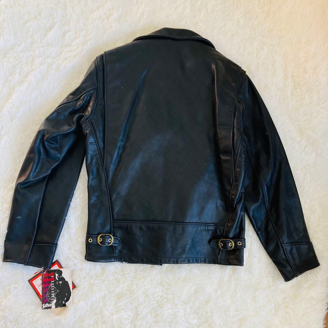 新品タグ付★ ショット 643 シングルライダース　36 襟付 ライナー付