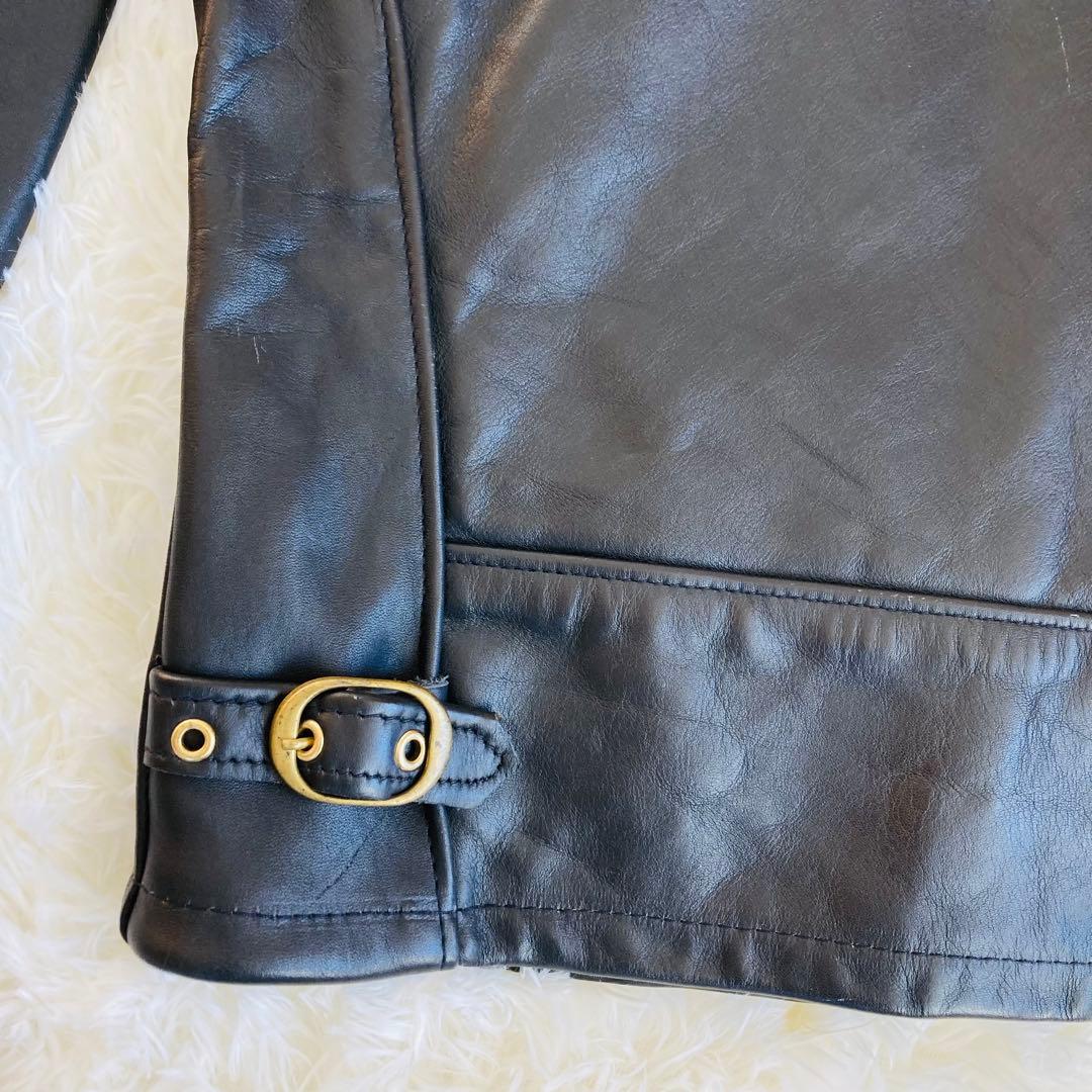 新品タグ付★ ショット 643 シングルライダース　36 襟付 ライナー付