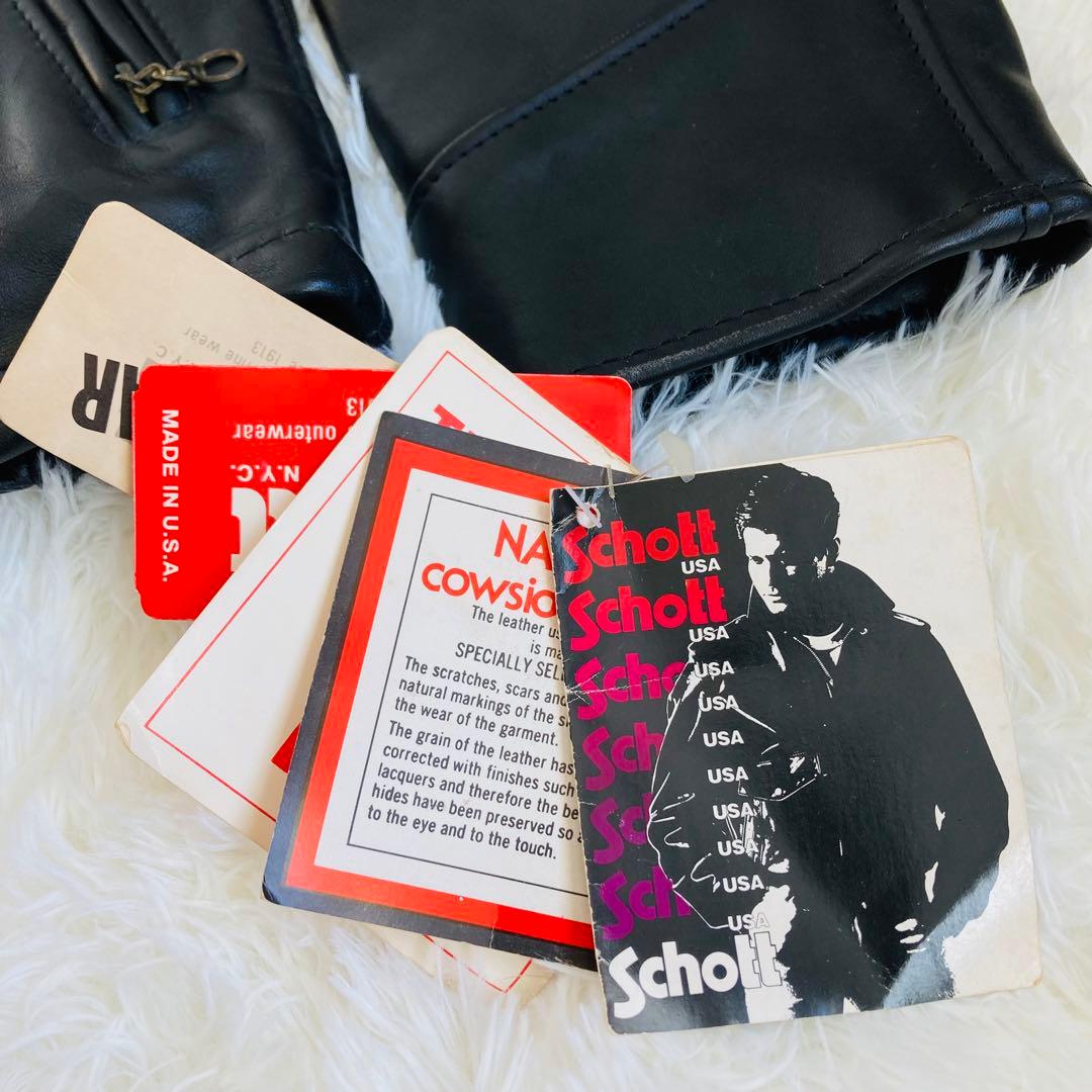 新品タグ付★ ショット 643 シングルライダース　36 襟付 ライナー付